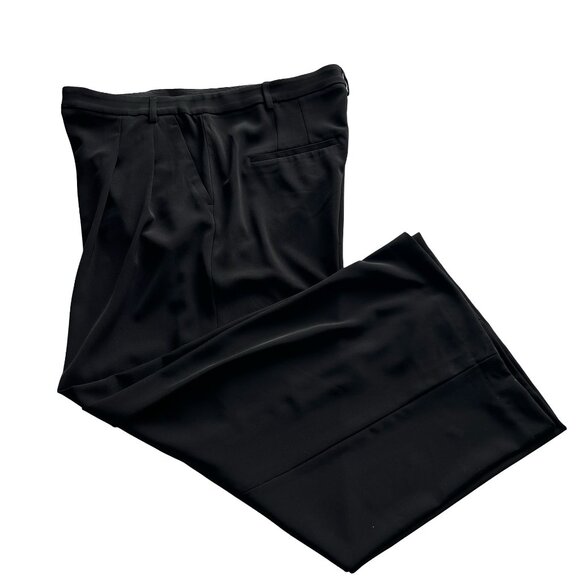 Wide Leg Pants. Black Trouser, High Waist,Pleated. Elastic waistband. Size 14. - Picture 2 of 14